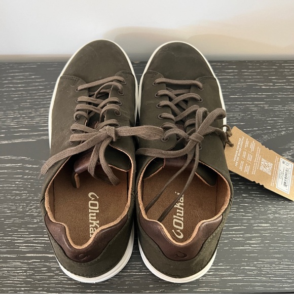 Men’s US Size 9.5 Olukai Brown/Olive Canvas Textile Sneakers *NEW* w/TAG - Picture 2 of 8